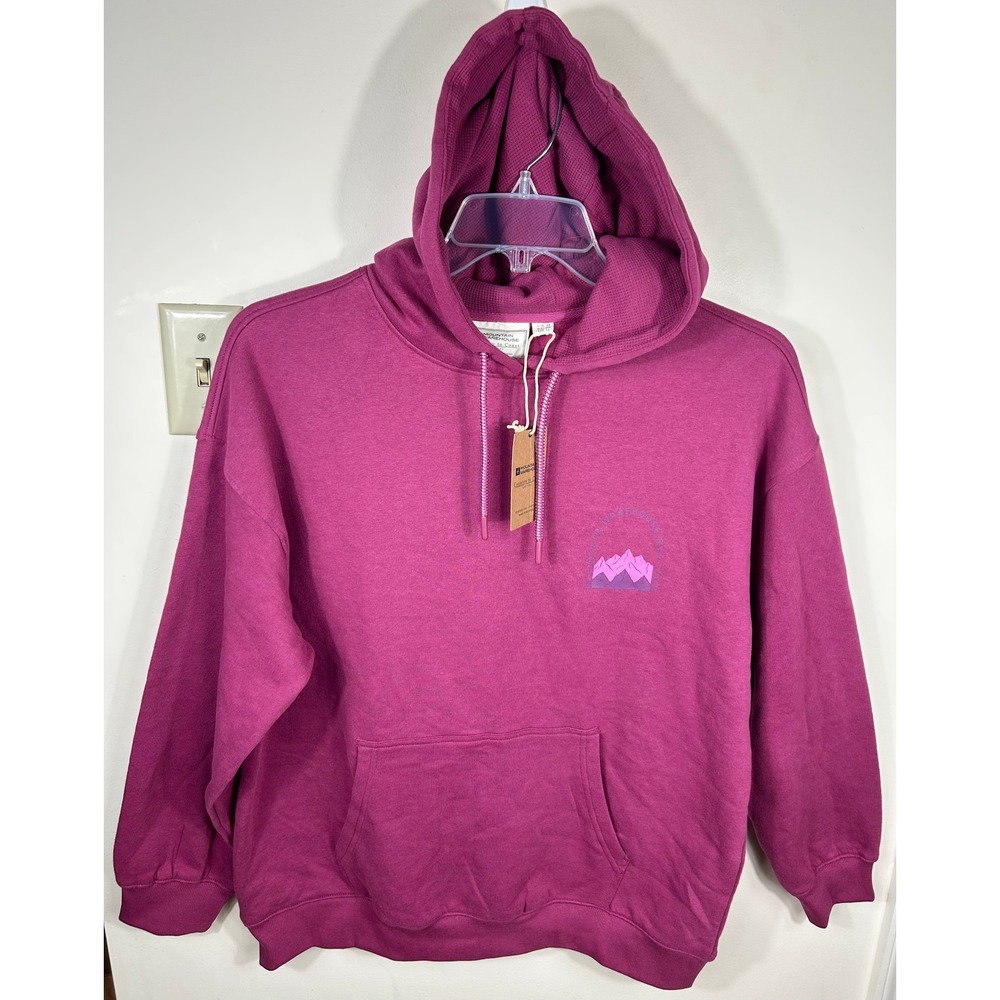 Mountain Warehouse Hoodie Womens 10 Berry Pink Mountain Scene Relaxed Outdoor